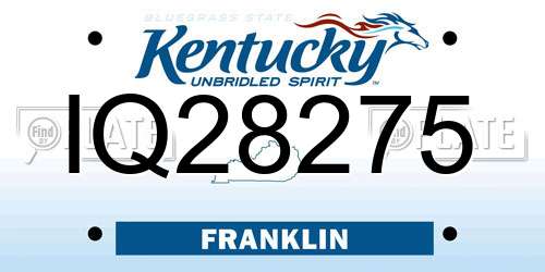 IQ28275 Kentucky License Plate