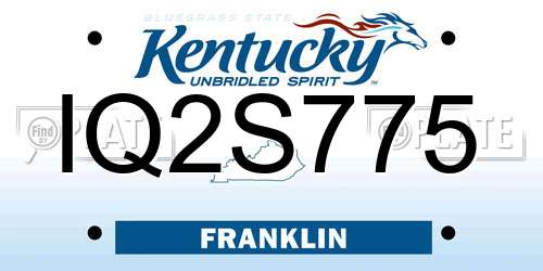 IQ2S775 Kentucky License Plate