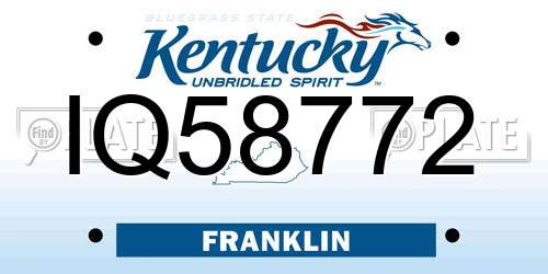 IQ58772 Kentucky License Plate