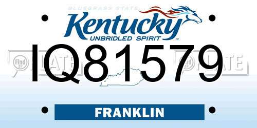 IQ81579 Kentucky License Plate