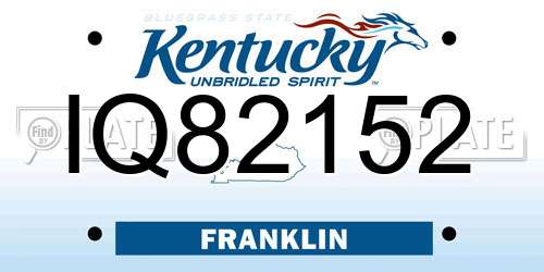 IQ82152 Kentucky License Plate