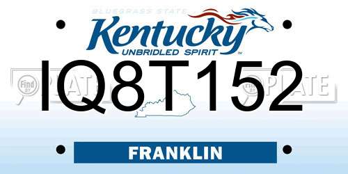 IQ8T152 Kentucky License Plate