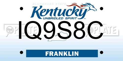 IQ9S8C Kentucky License Plate