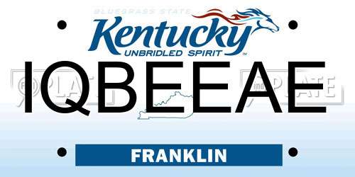 IQBEEAE Kentucky License Plate