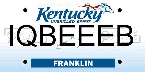 IQBEEEB Kentucky License Plate