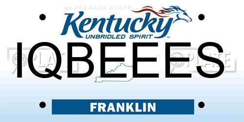 IQBEEES Kentucky License Plate