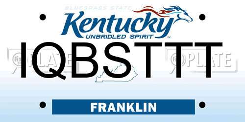 IQBSTTT Kentucky License Plate