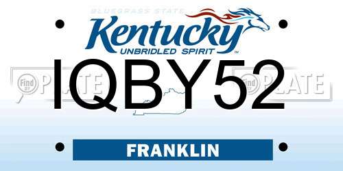 IQBY52 Kentucky License Plate
