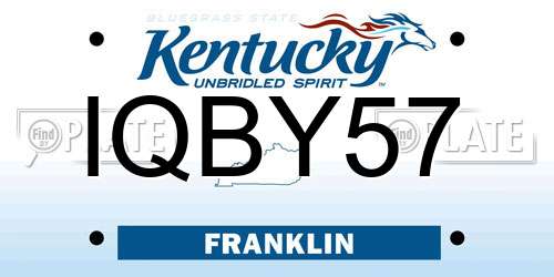 IQBY57 Kentucky License Plate