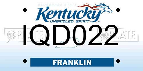 IQD022 Kentucky License Plate
