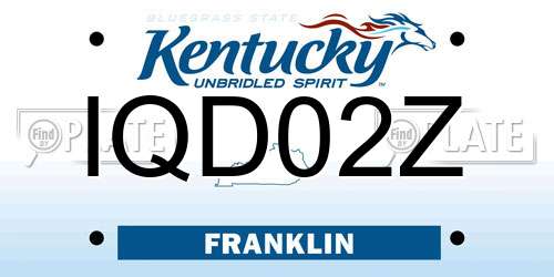 IQD02Z Kentucky License Plate