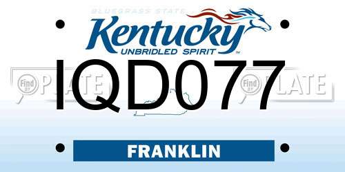 IQD077 Kentucky License Plate