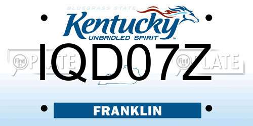 IQD07Z Kentucky License Plate