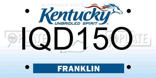 IQD15O Kentucky License Plate