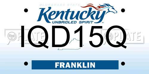 IQD15Q Kentucky License Plate