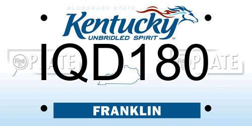 IQD180 Kentucky License Plate