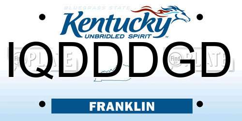 IQDDDGD Kentucky License Plate