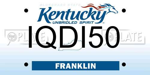 IQDI50 Kentucky License Plate