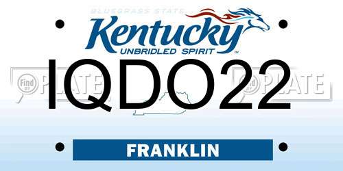 IQDO22 Kentucky License Plate