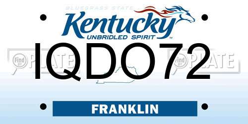 IQDO72 Kentucky License Plate