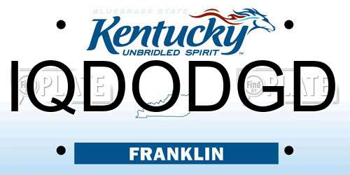IQDODGD Kentucky License Plate