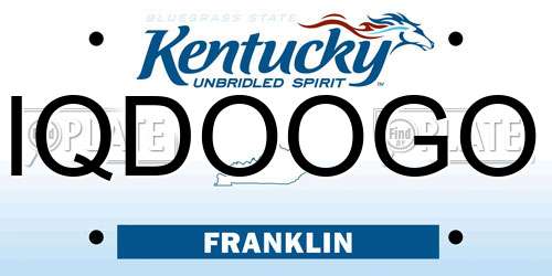 IQDOOGO Kentucky License Plate