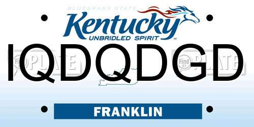 IQDQDGD Kentucky License Plate