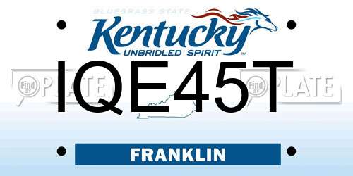 IQE45T Kentucky License Plate