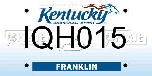 IQH015 Kentucky License Plate