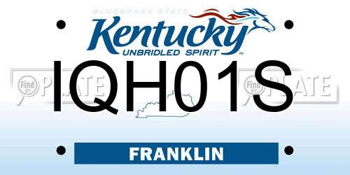 IQH01S Kentucky License Plate
