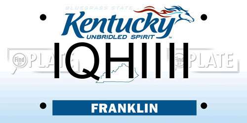 IQHIIII Kentucky License Plate