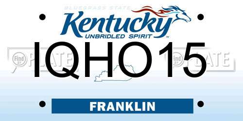 IQHO15 Kentucky License Plate
