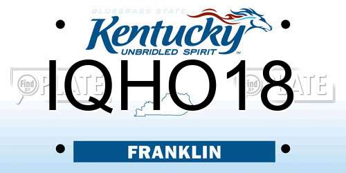 IQHO18 Kentucky License Plate