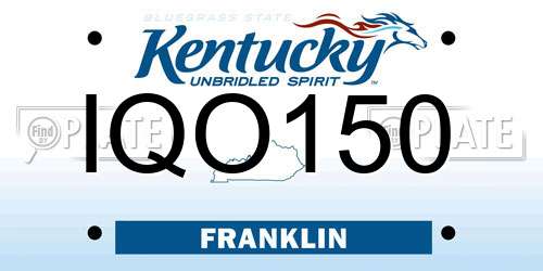 IQO150 Kentucky License Plate