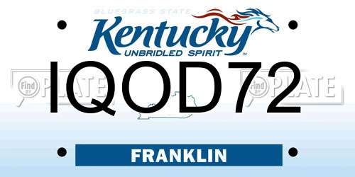 IQOD72 Kentucky License Plate