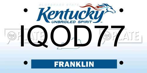 IQOD77 Kentucky License Plate