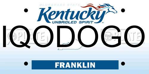 IQODOGO Kentucky License Plate