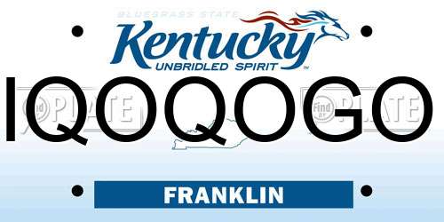 IQOQOGO Kentucky License Plate