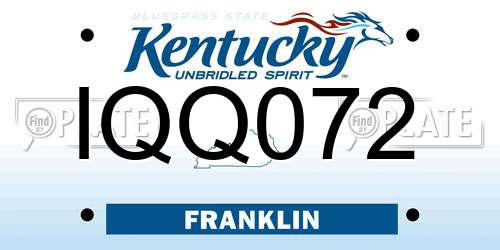 IQQ072 Kentucky License Plate
