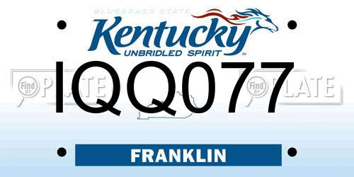 IQQ077 Kentucky License Plate