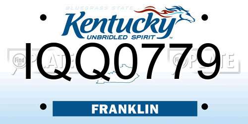 IQQ0779 Kentucky License Plate
