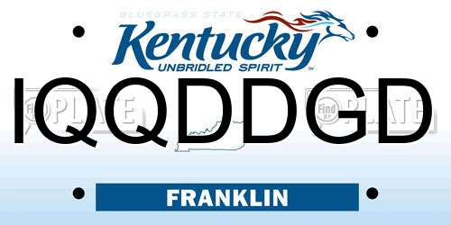 IQQDDGD Kentucky License Plate
