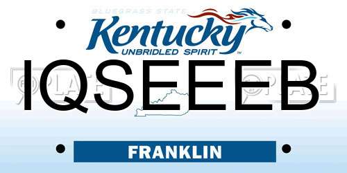 IQSEEEB Kentucky License Plate