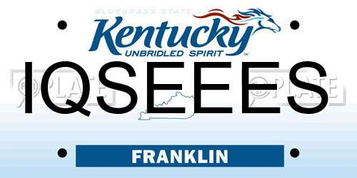 IQSEEES Kentucky License Plate