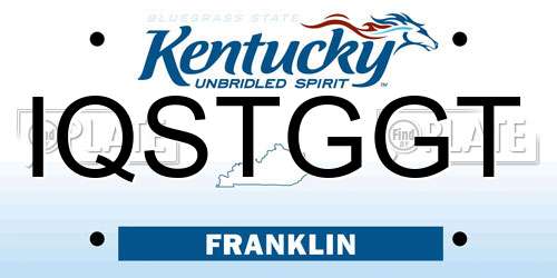 IQSTGGT Kentucky License Plate