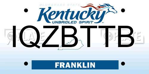 IQZBTTB Kentucky License Plate