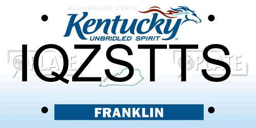 IQZSTTS Kentucky License Plate