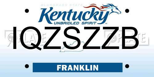 IQZSZZB Kentucky License Plate