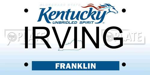 IRVING Kentucky License Plate