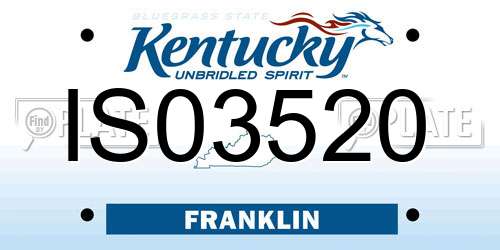 IS03520 Kentucky License Plate